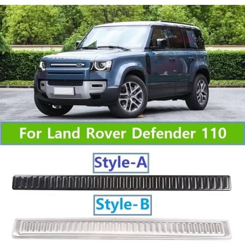 NEW!!! Black and Silver Stainless Steel Rear Bumper Plate Protect Cover For Land Rover Defender 110 2020 Accessories