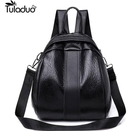 2020 Hot Sale Retro Women Leather Backpack College School Bag for Student Laptop Girls Ladies Daily Back Pack Shop Trip