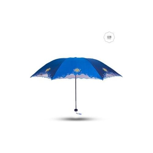 [TB15]Paradise umbrella black plastic sunscreen anti-UV umbrella sun umbrella folding goddess rain and rain dual-use umbrella