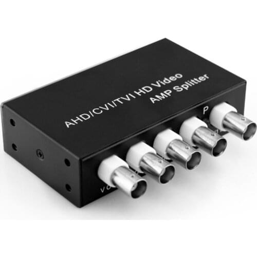 BNC video splitter 1X4 AHD TVI CVI Video Splitter Distributor Amplifier with 12V power adapter
