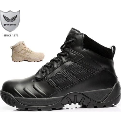 Drunrocks Women Outdoor Boots Lady Desert Footwear Womans Military Boots Ladies Climbing Shoes Cow Genius Leather Boots