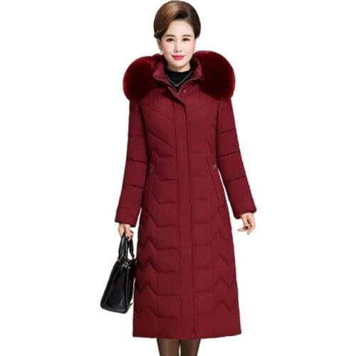 Plus Size 5XL 6XL Winter Jacket Women 2019 Long Parkas Hooded Fur Collar Female Jacket Thicken Warm Down Cotton Coat Outwear P26