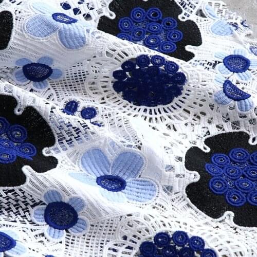 Water-Soluble Hollow Embroidery Lace Fabric For Dress Cheongsam Clothing Fabric Handmade Diy Cloth Designer Fabric