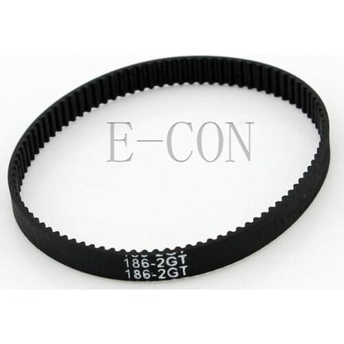 1/5/10PCS GT2 Timing Belt Annular Loop Cogged Geared Rubber 6mm Width 2mm Pitch 186-2GT