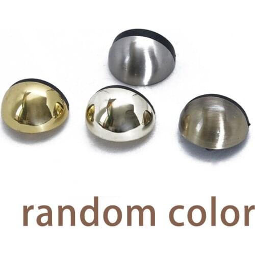 1Pc Half Round Doorstop Zinc Alloy Rubber Door Buffer Stop Wall Floor Protector AntiCrush Wedges Doorstop 4.3x2.6cm Random Color