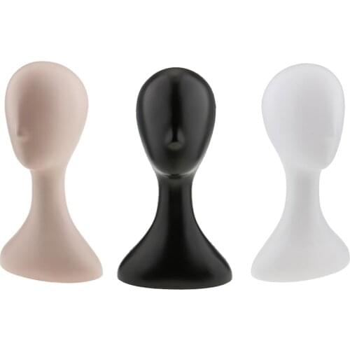 3Pcs Female Mannequin Manikin Head Wig Glasses Hats Display Model Stand Holder