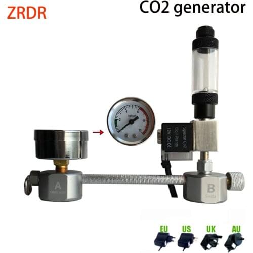 Aquarium CO2 Regulator System Kit co2 Diffuser Generator with Valve Bubble Atomizer Solenoid Fish Tank Carbon Dioxide For Plants