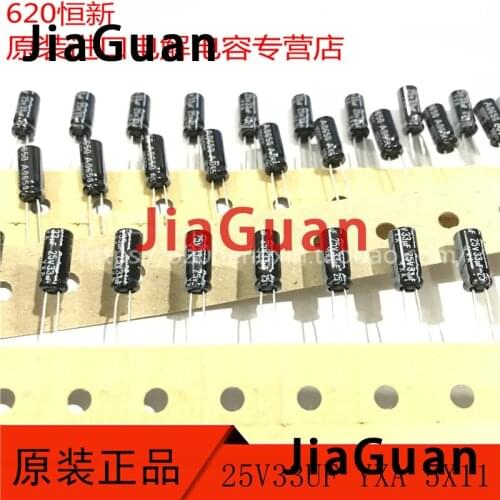 100PCS NEW RUBYCON YXA 25V33UF 5X11MM 105 degrees Aluminum electrolytic capacitors yxa 33UF 25V 33UF/25V