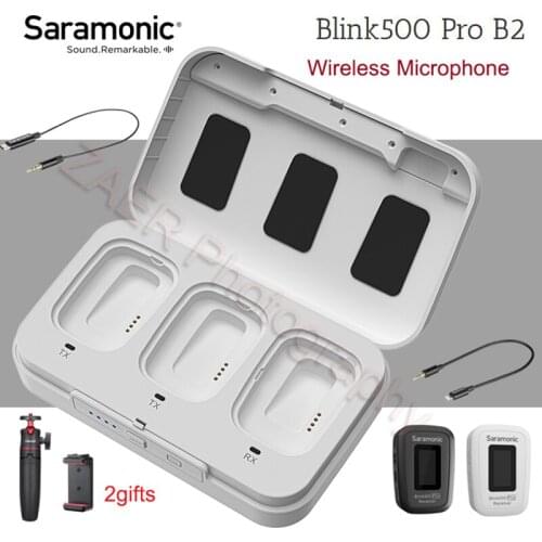 Saramonic Blink500 Pro 2.4GHz Wireless Lavalier Microphone For Studio Interview Blink 500 PRO Mic With Wireless Charging Case