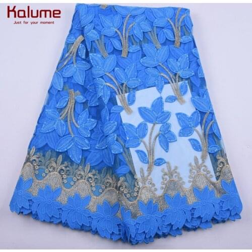 Kalume Fashion African Milk Silk Lace Fabric Sequins French Mesh Milk Silk Lace Fabric Embroidery Nigerian Fabric For Party 2182