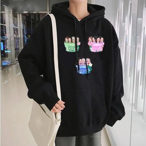 LOONA Kawaii Flowerpot Girls Cartoon Maiden Hoodies Sweatshirt Harajuku Aesthetics Streetwear Korean Oversize Women Fans Hoodies