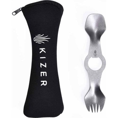 Kizer 100% pure titanium spork T306 outdoor camping fork titanium spoon hiking picnic survival outdoor tableware fork utensil
