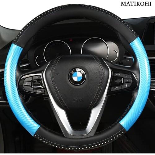 MATIKOHI Carbon Fiber Leather Car Steering Wheel Cover For Isuzu D Max Trooper Rodeo Mux Ertiga APV Ignis Edition SX4