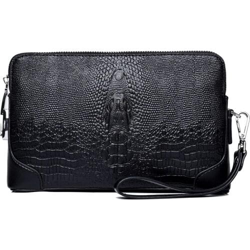 Luxury Brand Mens Wallet Men Long Purse Wallet Male Clutch Bag Leather Zipper Crocodile Men Business Envelope Wallet Coin Purse