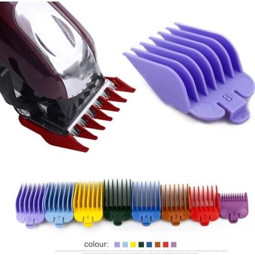 8pcs Hair Clipper Guide Comb Set 3 6 10 13 16 19 22 25mm Barber Hair Clipper Limit Comb Cutting Attach Trimmer Part Universal