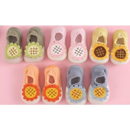 Unisex Boys Girls Sock Shoes Spring and Summer Sunflower Non-slip Floor Socks Kids Soft Rubber Sole Toddler Shoes Indoor Shoes