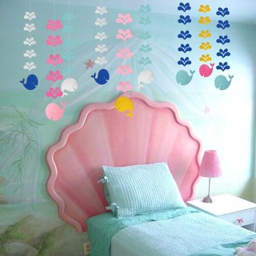 Ocean Creatures Cute Whale Garlands Under the Sea Birthday Party Decor Childrens Room Pendants Favor Girl Boy Birthday Favor