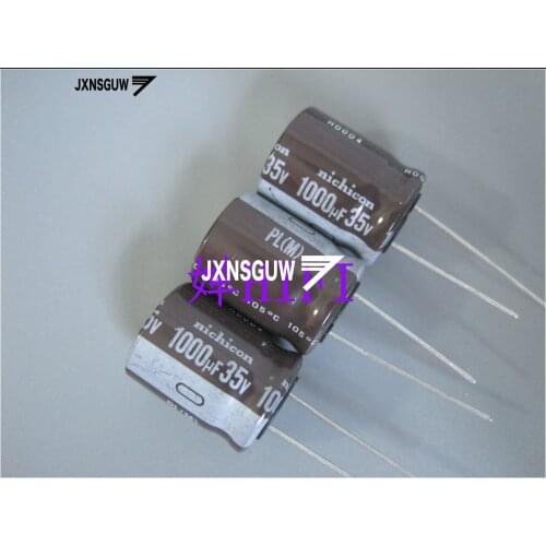 20PCS NICHICON PL 35V1000UF 16X20MM 1000UF 35V original Aluminum electrolytic capacitor 105 degrees 1000uF/35V