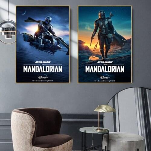 Disney Popular TV Drama The Mandalorian Canvas Painting Posters and Prints Wall Art Picture Cuadros Home Decoration Room Decor