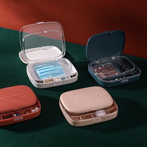 Portable Multifunction Jewelry Box Travel Dust-proof Mask Medicine Storage Box Dust-proof Moisture-proof Wear-resistant Organize