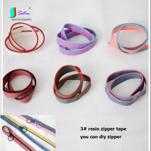 Home Sew Bag Pants Clothes Coat Repair Down Jacket Diy Colorful Patchwork Loose 3# Resin Zipper Tape A0688L