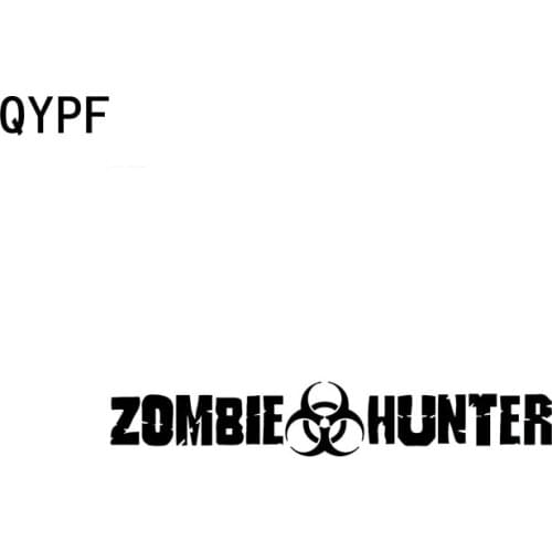 QYPF 20cm*3.4cm ZOMBIE HUNTER Walking Dead Personality Vinyl Car Window Sticker Decals Black/Silver C15-0098