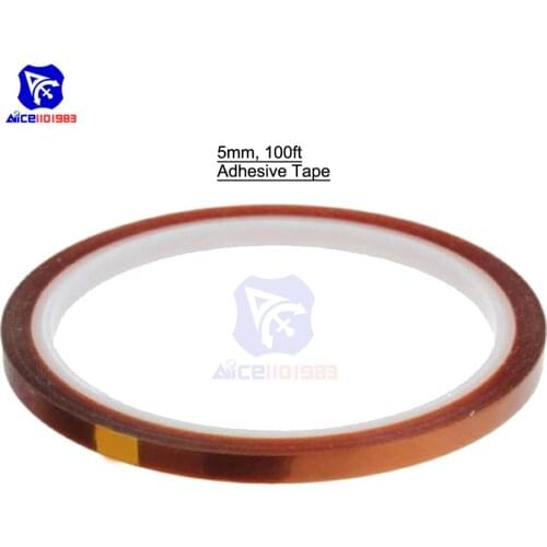High Temperature Resistant Tape Roll Gold 5mm 100ft Heat Resistant Adhesive Polyimide Insulation Thermal Tape For BGA