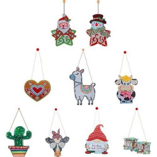 DIY 5D Mosaic Hanging Pendant Diamond Painting Rhinestone Drill Pendant Door Decoration for Home Festival Decor Diamond Craft