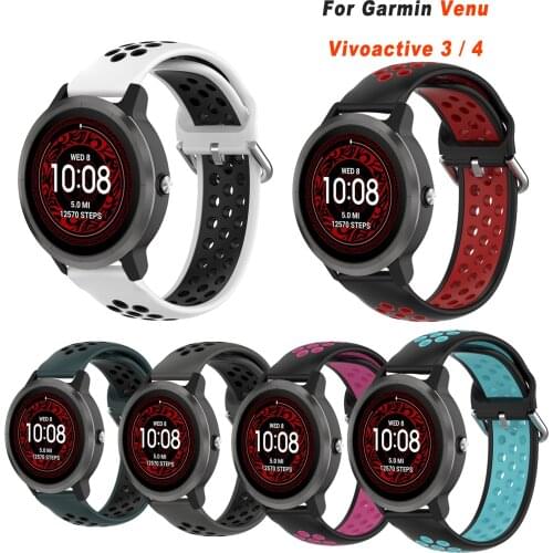 Silicone Watch Strap For Garmin Venu Band Garmin Vivoactive 3 Wristband Strap For Garmin Vivoactive 4 Replacement Bracelet