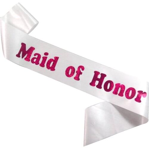3pcs Wedding ribbons glitter Maid of honor Glitter Bride to be Bachelorette hen party mother of the bride White 2020 new design