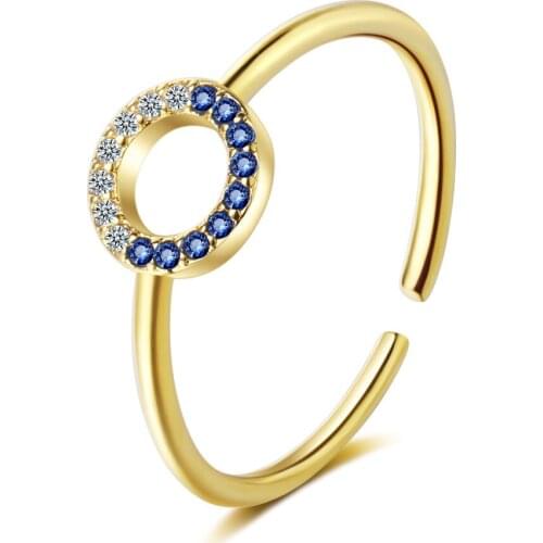 2020 new 3 piece set ins wind ring female fashion personality net red blue zircon index finger ring female simple temperament