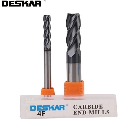 1PC DESKAR HRC50 4F endmill 1mm 2mm 3mm 4mm 5mm 6mm 8mm 10mm 12mm 50L 75L 60L Lathe milling cutter inserts top mill cnc
