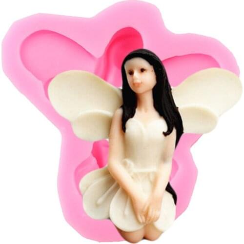 3D Fairy Silicone Mold Baby Birthday Cake Decorating Tools Candy Chocolate Gumpaste Mold Handmade Soap Polymer Clay Resin Molds