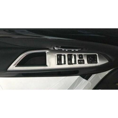 High quality 4pcs Car door lift window switch decoration cover,4pcs inner door handle frame for Mitsubishi outlander 2016-2019