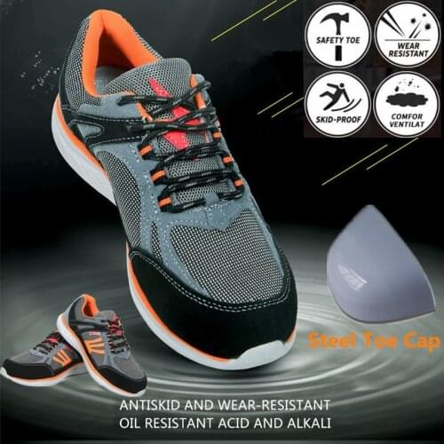 Safety Shoes Men Women High Quality Steel Toe Anti-smash Work Sneakers Male Outdoor Non-Slip Breathable Hiking Shoes Plus Size