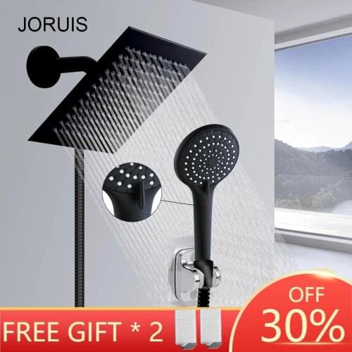 JOURIS Dush Shower Head Set Black Holder for Bathroom Rain Douche Manguera Stainless Steel Rainfall Filter Pommeau Pomeau De