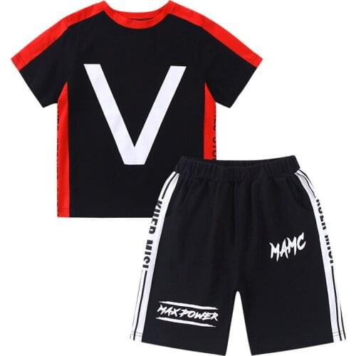 Kids Clothes Boys Clothes Sets 2019 Summer Clothing Set Children Outfits V T-shirt + Shorts 2 3 4 5 6 7 8 9 10 11 12 13 Years