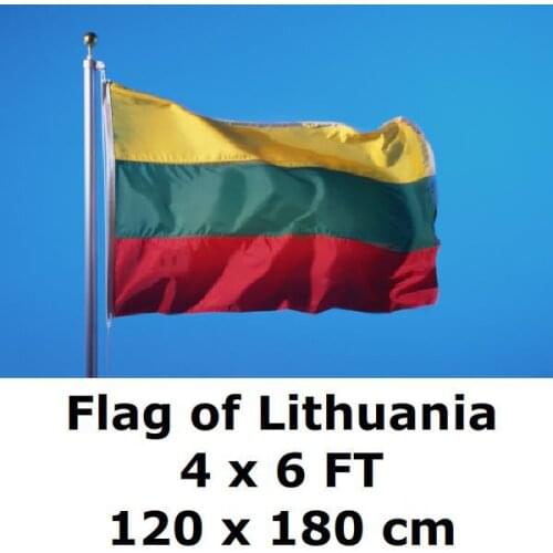 Lithuania Flag 4X6FT 120 x 180 cm Yellow Green Red 100D Polyester Large Big Lithuanian Flags And Banners