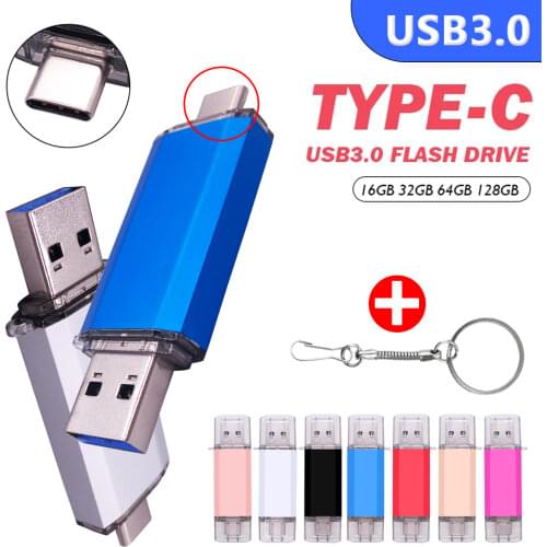 New Type-C OTG USB Flash Drive USB 3.0 High Speed Pen Drive 64GB 128GB 256GB Pendrive Type C USB Stick 512GB Flash Memory Disk