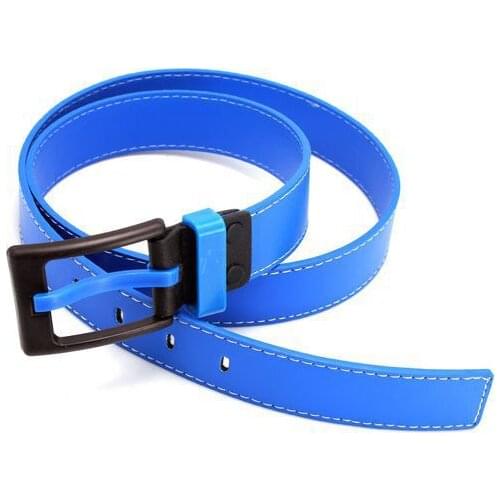 2PCS Korean Mens Blue PU Leather Belt Anti-allergic Buckle Waistband #23595