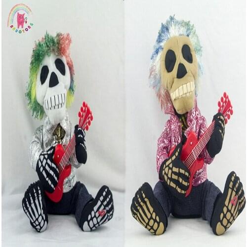 KUSO doll Halloween Thriller Night electric plush doll Sounding lighting toy skull ghost play guitar birthday gifts
