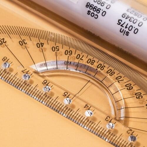 Creative Parallel Ruler Drawing Roller Ruler Multifunction Drawing Design School Plastic Protractor Measuring Tool