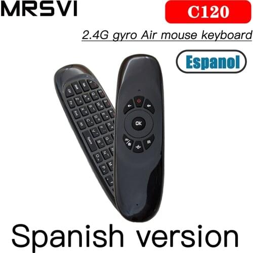 Best quality C120 Mini Wireless Keyboard 2.4ghz Spanish Air Mouse with Touchpad Remote Control Android TV Box
