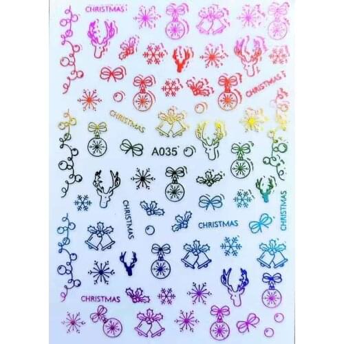 A pack of 10pcs colorful Christmas series and 3D colorful butterflies Nail stickers Nail decoration accessories
