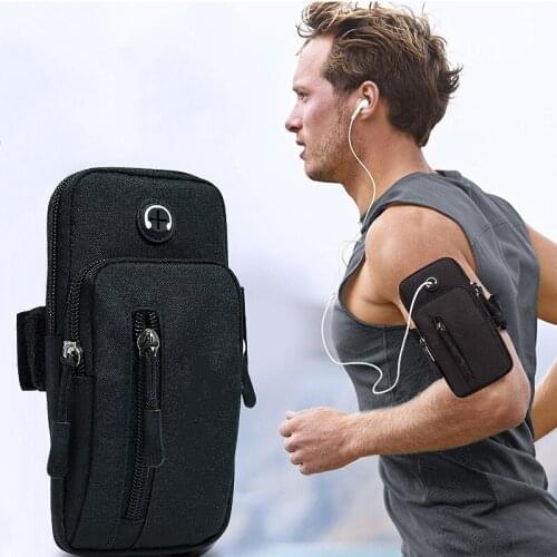 Outdoor Sports Running Arm Bags Men Women Money Keys for Phone Arm Package Bag with Headset Hole Running Arm Band
