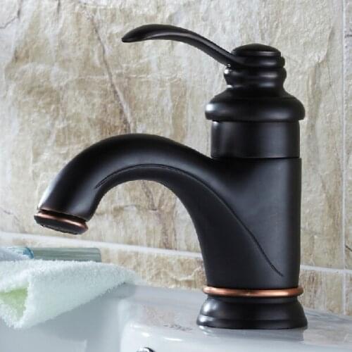 2018 Newly Luxury Ancient Retro Bathroom Mixer Taps Deck Mounted Single Holder Black Faucet B3235