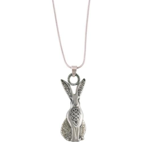New Arrival Antique Silve Wicca Hare Charm Pendant Religious Animal Amulet Necklace Viking Jewelry