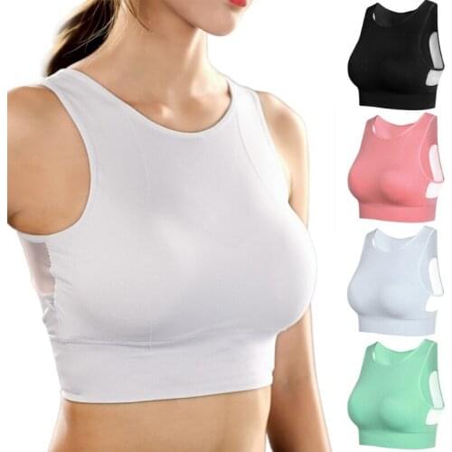 New Sports Bra Mesh Stitching Yoga Bra Shake Proof Quick Dry Fitness Top Padded Gym Bra Top Wire Free Push Up Running Top