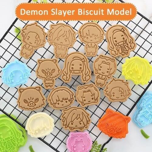 OLERD 6/12/20pcs Cartoon Demon Slayer 3D Halloween Christmas Cookie Cutters Set Baking Bakery Mold Cake Party Decorating Tools
