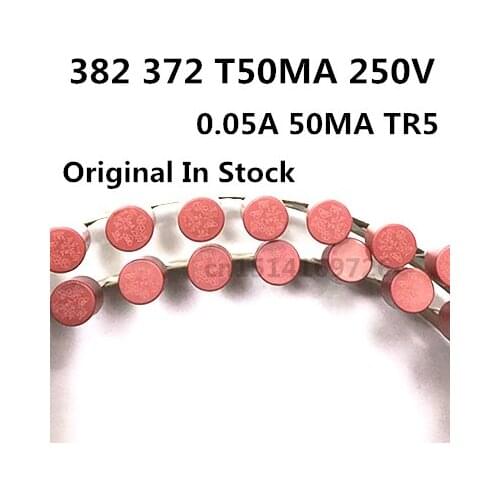 Original 10PCS/ cylindrical plastic fuse TR5 372 T50MA 250V 0.05A 50MA